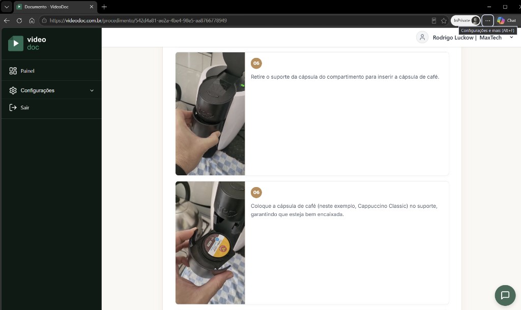 Passo a passo do manual com imagens e instruções detalhadas